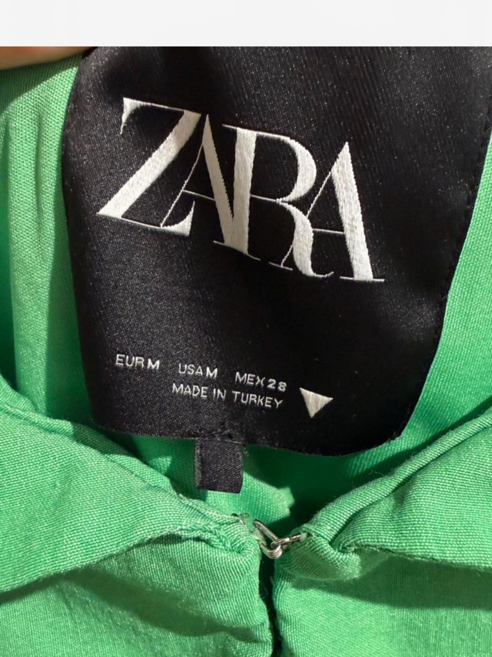 Zara Bright Green Off-Shoulder Top with Spaghetti Straps - Picture 2 of 4